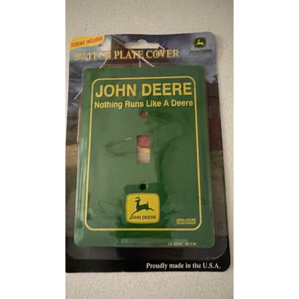 John Deere Metal Light Switch Plate Cover Sign Parts Tractor Farm Wall Decor